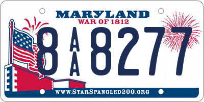 MD license plate 8AA8277