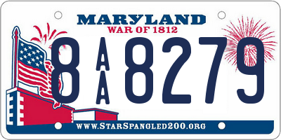 MD license plate 8AA8279