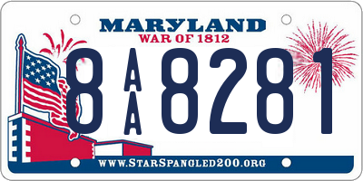 MD license plate 8AA8281