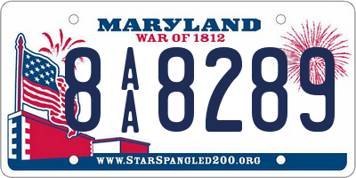 MD license plate 8AA8289