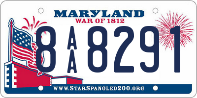 MD license plate 8AA8291