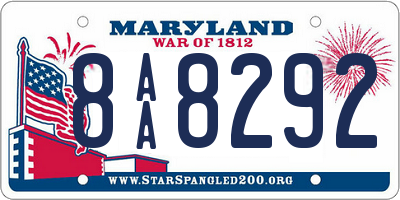 MD license plate 8AA8292