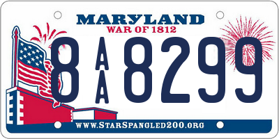 MD license plate 8AA8299