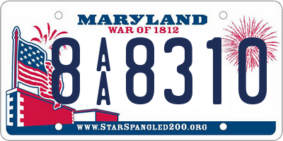 MD license plate 8AA8310