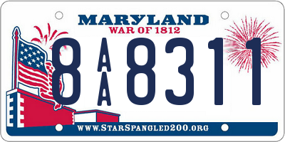 MD license plate 8AA8311