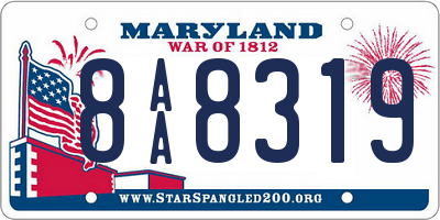 MD license plate 8AA8319