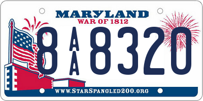 MD license plate 8AA8320