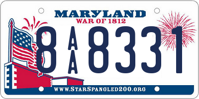 MD license plate 8AA8331