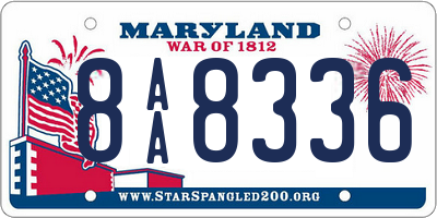 MD license plate 8AA8336