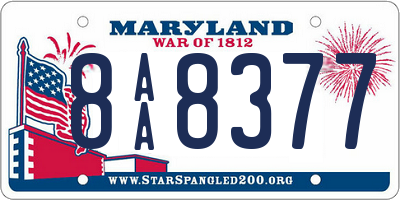 MD license plate 8AA8377