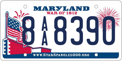 MD license plate 8AA8390