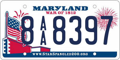 MD license plate 8AA8397