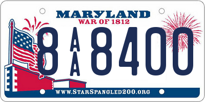 MD license plate 8AA8400