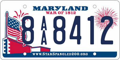 MD license plate 8AA8412