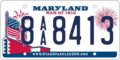 MD license plate 8AA8413