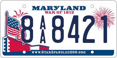 MD license plate 8AA8421