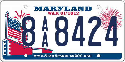 MD license plate 8AA8424