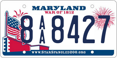 MD license plate 8AA8427