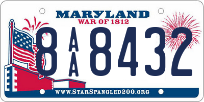 MD license plate 8AA8432