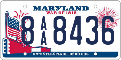 MD license plate 8AA8436