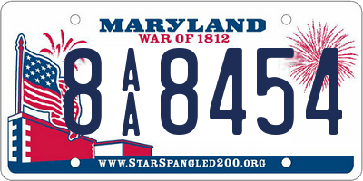 MD license plate 8AA8454