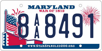 MD license plate 8AA8491