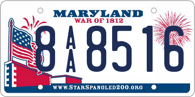 MD license plate 8AA8516