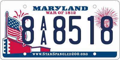 MD license plate 8AA8518