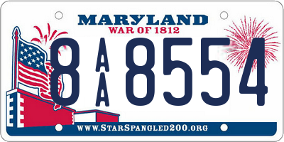 MD license plate 8AA8554