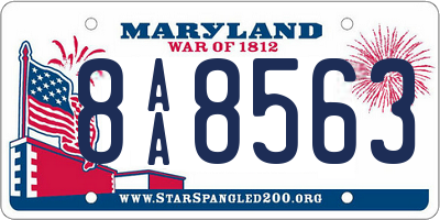 MD license plate 8AA8563