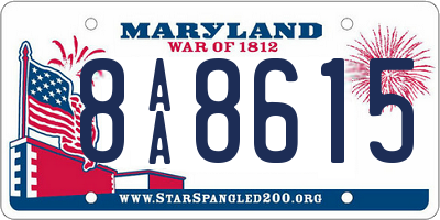 MD license plate 8AA8615