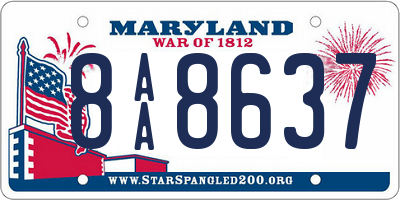 MD license plate 8AA8637