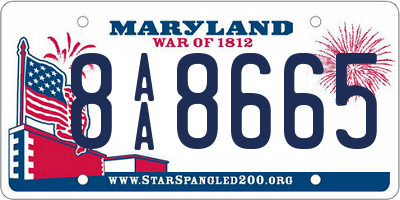 MD license plate 8AA8665