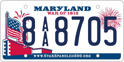 MD license plate 8AA8705