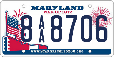 MD license plate 8AA8706