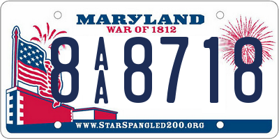 MD license plate 8AA8718