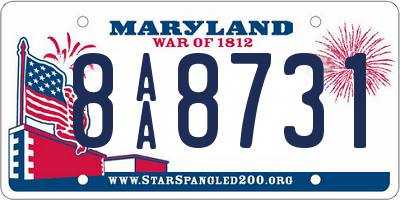 MD license plate 8AA8731