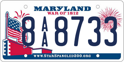 MD license plate 8AA8733