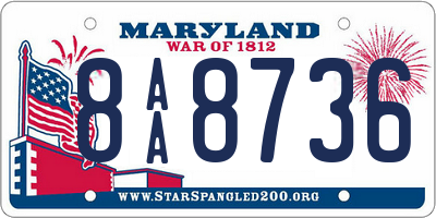 MD license plate 8AA8736