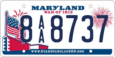 MD license plate 8AA8737