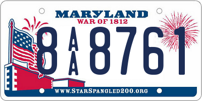 MD license plate 8AA8761