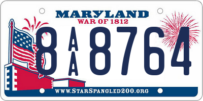 MD license plate 8AA8764