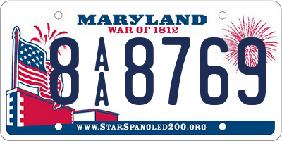 MD license plate 8AA8769
