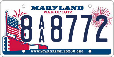 MD license plate 8AA8772