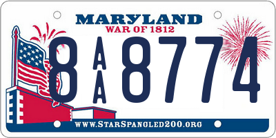 MD license plate 8AA8774