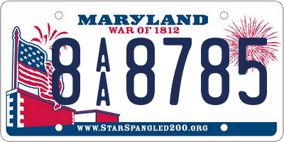 MD license plate 8AA8785