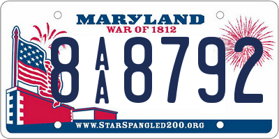 MD license plate 8AA8792