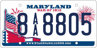 MD license plate 8AA8805