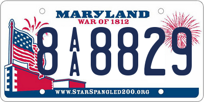 MD license plate 8AA8829