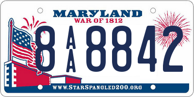 MD license plate 8AA8842
